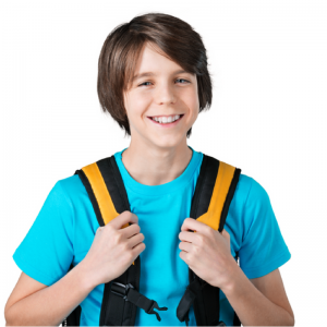 Boy with his backpack