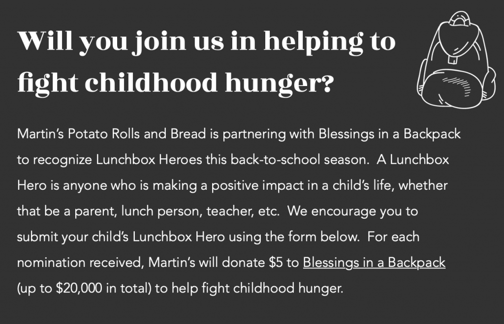 Martin's Lunchbox Hero campaign