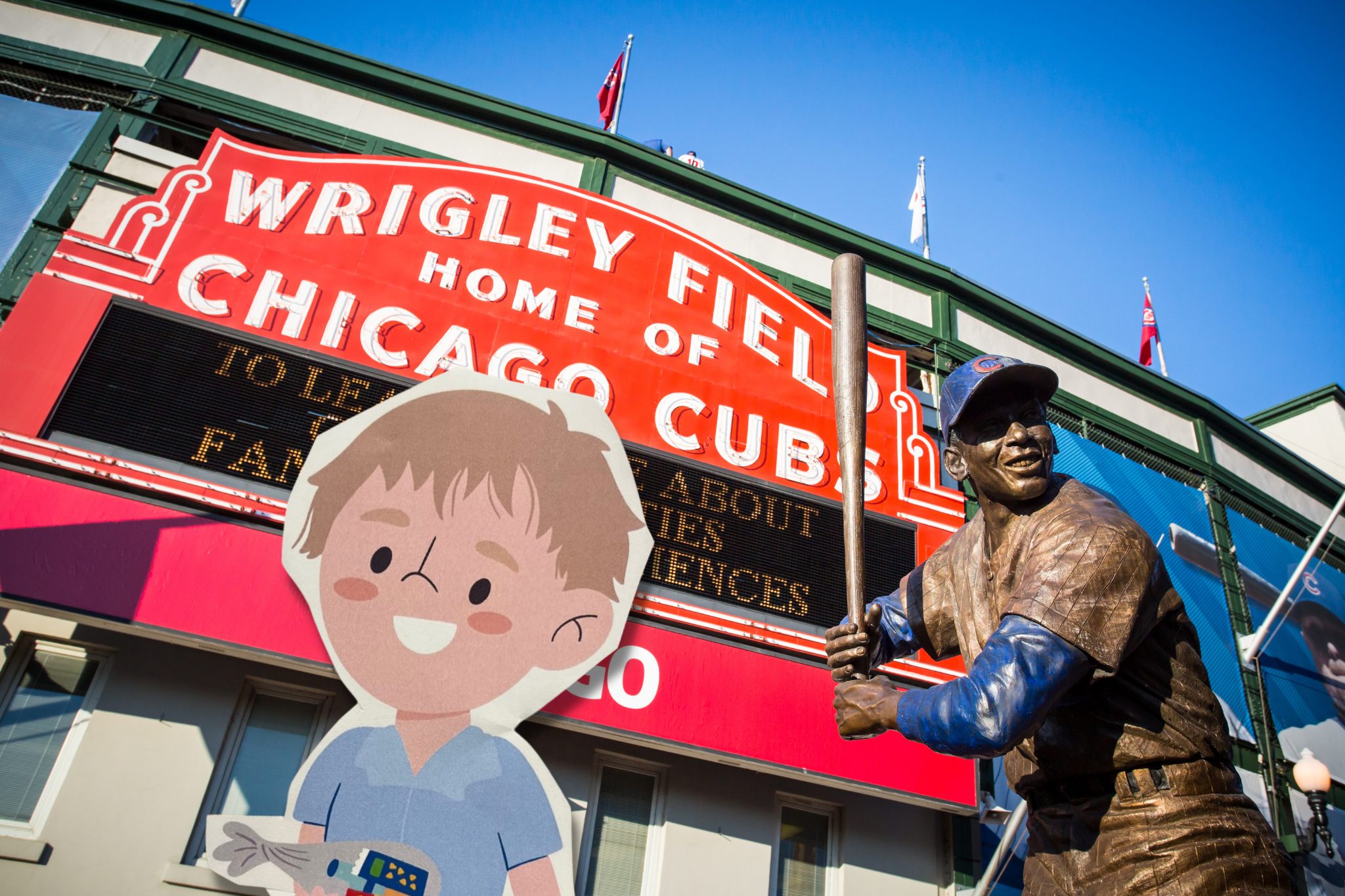 Cut-out character at Wrigley Field